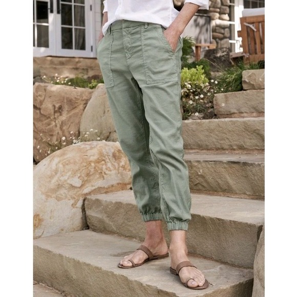 Frank & Eileen Jameson Utility Jogger Pant Army Green Flax Size 8